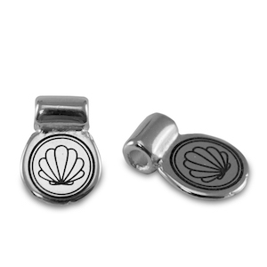 Metaal schuivers DQ shell Antiek zilver (nikkelvrij)