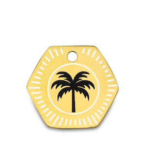 Bedels van Stainless steel Roestvrij staal (RVS) palmtree Goud