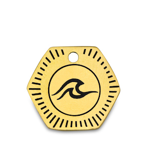 Bedels van Stainless steel Roestvrij staal (RVS) wave Goud