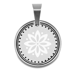 Bedels van Stainless steel Roestvrij staal (RVS) flower Zilver