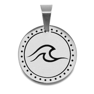 Bedels van Stainless steel Roestvrij staal (RVS) wave Zilver