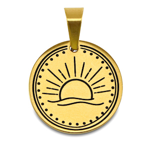 Bedels van Stainless steel Roestvrij staal (RVS) sun Goud