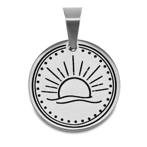 Bedels van Stainless steel Roestvrij staal (RVS) sun Zilver