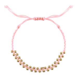 Hippe armbanden stainless steel beads Pink-gold