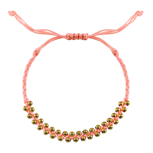 Hippe armbanden stainless steel beads Peach pink-gold