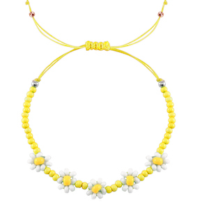 Hippe armbanden flower Yellow-white