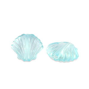 Acryl kralen shell Transparent turquoise blue