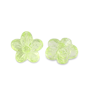 Acryl kralen flower Transparent light green