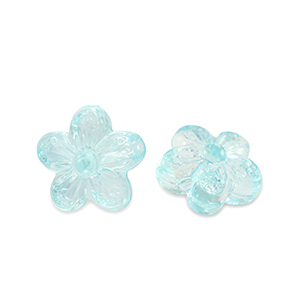 Acryl kralen flower Transparent turquoise blue