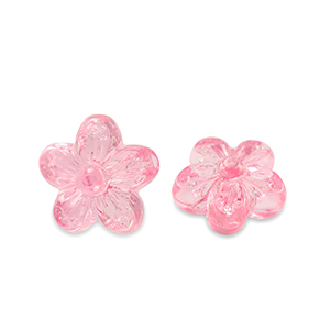 Acryl kralen flower Transparent pink