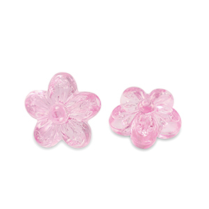 Acryl kralen flower Transparent azalea pink
