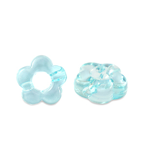 Acryl kralen flower Transparent turquoise blue