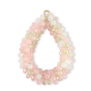 Hangers van facet drop Multicolour Crystal-pink