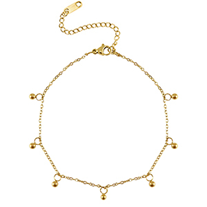 Armbanden van Stainless steel Roestvrij staal (RVS) ball Gold