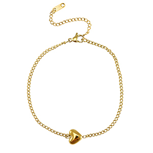 Armbanden van Stainless steel Roestvrij staal (RVS) heart Gold