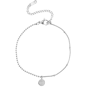 Armbanden van Stainless steel Roestvrij staal (RVS) ball chain LUCKY Silver