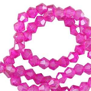Top Bicone facet kralen 6mm Neon pink