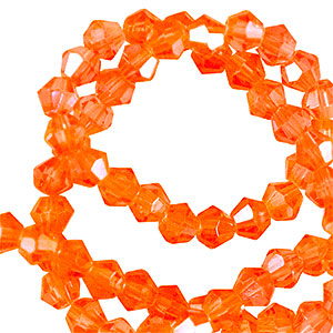 Top Bicone facet kralen 6mm Vibrant orange