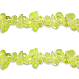 Chipstone glaskralen Transparent lime green