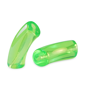 Acryl kralen tube Peridot green-AB coating