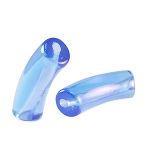 Acryl kralen tube Carolina blue-AB coating