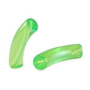 Acryl kralen tube Peridot green-AB coating