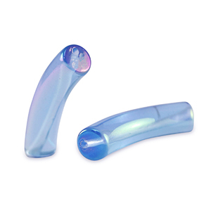 Acryl kralen tube Carolina blue-AB coating