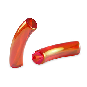 Acryl kralen tube Red-AB coating