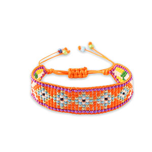 Hippe armbanden Orange-light blue