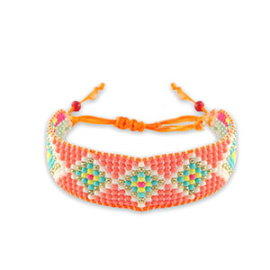 Hippe armbanden Paradise peach-white