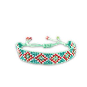Hippe armbanden Teal blue-red
