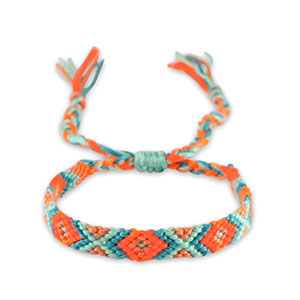 Hippe armbanden Soft turquoise blue-neon orange