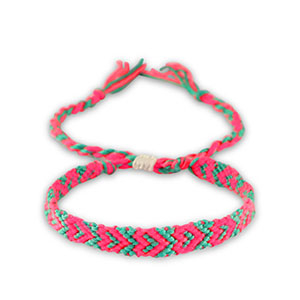 Hippe armbanden Neon pink-turquoise green