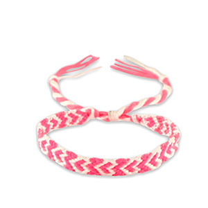 Hippe armbanden Neon pink-white
