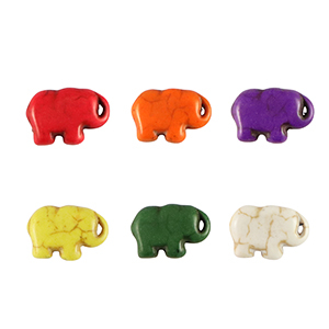 Kralen natuursteen howliet elephant Multicolour