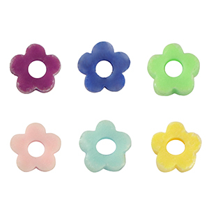 Kralen Katsuki flower 4mm Multicolour-pearl shine coating