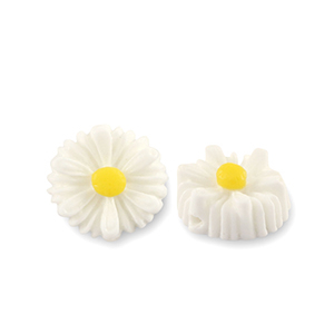 Kralen van resin flower 12mm White