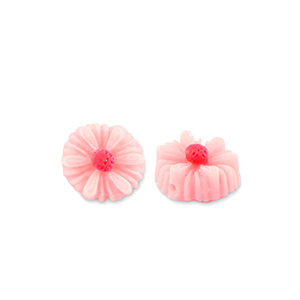 Kralen van resin flower 8mm Pink