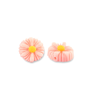 Kralen van resin flower 8mm Peach