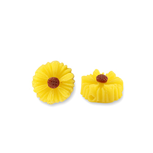 Kralen van resin flower 8mm Yellow