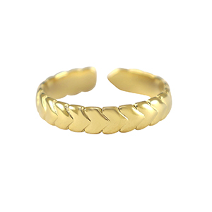 Ringen van Stainless steel Roestvrij staal (RVS) hearts Goud