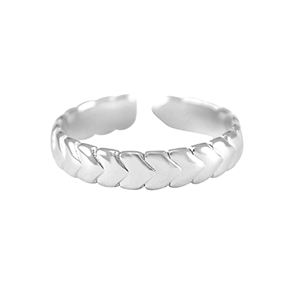 Ringen van Stainless steel Roestvrij staal (RVS) hearts Zilver