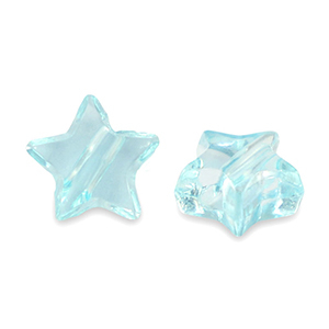 Acryl kralen star Transparent turquoise blue