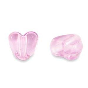 Acryl kralen heart Transparent azalea pink