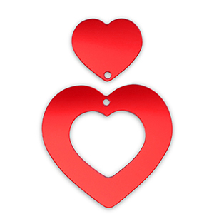 Statement hangers hart Metallic red