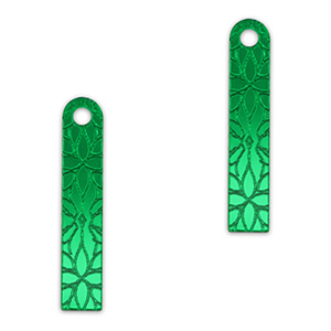 Statement hangers bar flower Metallic kelly green