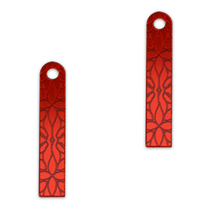 Statement hangers bar flower Metallic red
