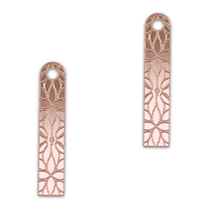 Statement hangers bar flower Metallic light pink