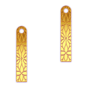 Statement hangers bar flower Metallic yellow