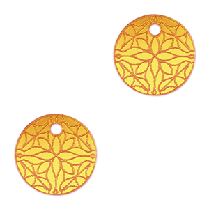 Statement hangers flower 16mm Metallic yellow